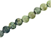 Turquoise Simulant Appx 8mm Round Large Hole Bead Strand Appx 8" Length