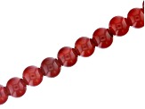 Carnelian Appx 8mm Round Large Hole Bead Strand Appx 8" Length