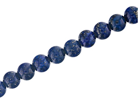Lapis Appx 8mm Round Large Hole Bead Strand Appx 8" Length