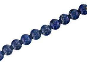 Lapis Appx 8mm Round Large Hole Bead Strand Appx 8" Length