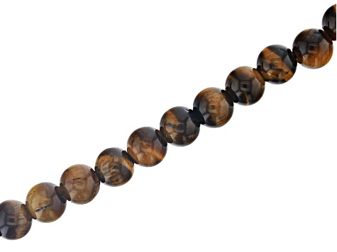 Tiger Eye Appx 8mm Round Large Hole Bead Strand Appx 8" Length