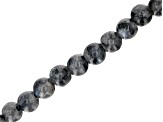 Larvikite Appx 8mm Round Large Hole Bead Strand Appx 7-8" Length