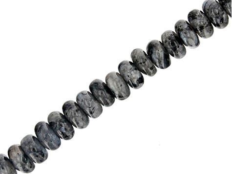 Larvikite Appx 8mm Rondelle Large Hole Bead Strand Appx 7-8" Length
