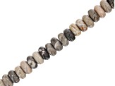 Fossil Stone Appx 8mm Rondelle Large Hole Bead Strand Appx 7-8" Length