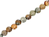 Rocky Butte Jasper Appx 8mm Faceted Round Large Hole Bead Strand Appx 7-8" Length