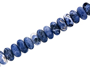Matte Sodalite Appx 8mm Rondelle Large Hole Bead Strand Appx 8" Length