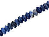 Sodalite Appx 8mm Faceted Rondelle Large Hole Bead Strand Appx 8" Length