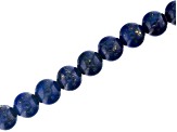 Lapis Appx 10mm Round Large Hole Bead Strand Appx 8" Length