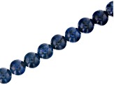 Dumortierite in Quartz Appx 10mm Round Large Hole Bead Strand Appx 8" Length