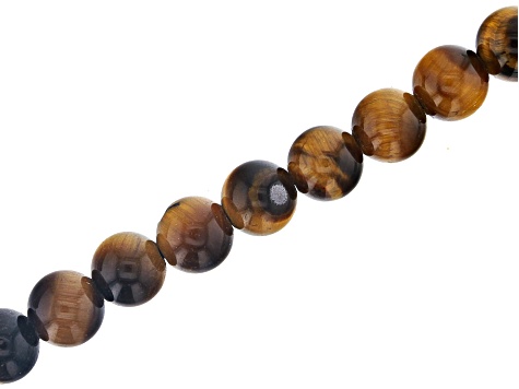 Tiger Eye Appx 10mm Round Large Hole Bead Strand Appx 8" Length