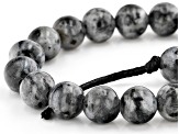 Larvikite Appx 10mm Round Large Hole Bead Strand Appx 7-8" Length