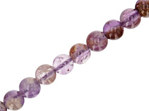 Cacoxenite in Amethyst Appx 10mm Round Large Hole Bead Strand Appx 7-8" Length