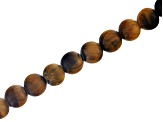Matte Tiger Eye Appx 10mm Round Large Hole Bead Strand Appx 8" Length