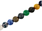 Multi-Stone Appx 10mm Faceted Round Large Hole Bead Strand Appx 8" Length