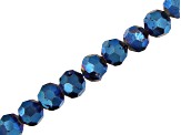 Blue Druzy Agate Faceted appx 8mm Round Bead Strand appx 8"
