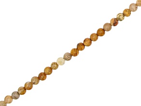 Fossil Coral appx 4-4.5mm Round Bead Strand appx 8"