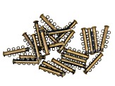 4-Strand Magnetic Clasp Set of Appx 24 Pieces in Antiqued Gold Tone Appx 26mm