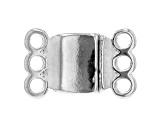 3-Strand Magnetic Clasp Set of 4 in Antiqued Silver Tone Appx 14x8mm