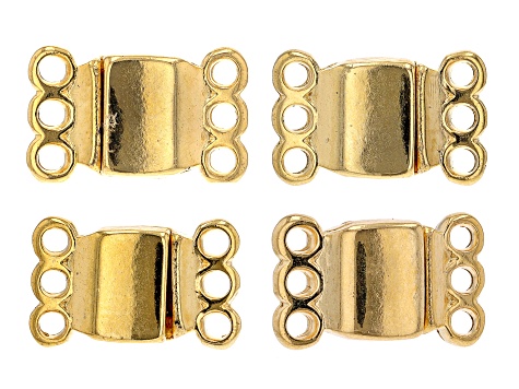 2-Strand Magnetic Clasp Set of 4 in Gold Tone Appx 14x8mm