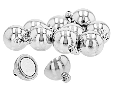 Stainless Steel Ball Shaped Magnetic Clasp Set of Appx 10 Pieces Appx 10mm