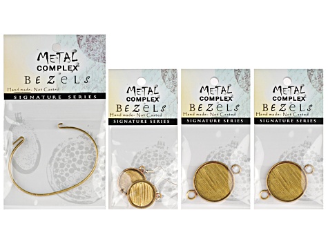 Interchangeable Antq Brass Bracelet And Antq Brass Rd Earring Bezel Set
