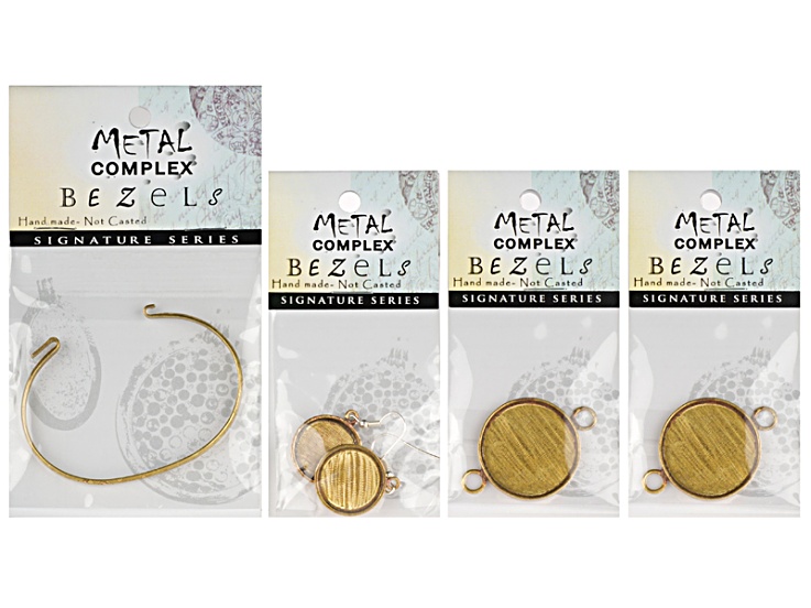 Interchangeable Antq Brass Bracelet And Antq Brass Rd Earring Bezel Set -  JBK03