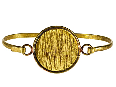 Interchangeable Antq Brass Bracelet And Antq Brass Rd Earring Bezel Set