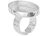 2 Silver Tone Earrings And 1 Silver Tone Oval Ring Bezel Kit