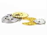 Fancy Earring/ Pendant Component in Antique Silver & Gold Tone