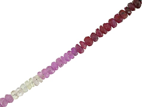 Mahaleo® Ruby & Pink Sapphire Shaded Graduated Faceted Rondelle appx 2.5-4mm Bead Strand appx 15-16"