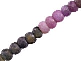 Multi-Color Sapphire & Mahaleo® Ruby & Pink Sapphire Mix Graduated Faceted Rondelle Bead Strand