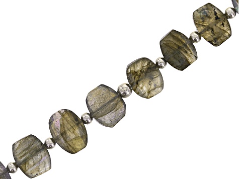 Labradorite Faceted Oval appx 9x12mm Bead Strand appx 16"
