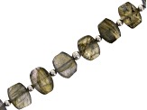 Labradorite Faceted Oval appx 9x12mm Bead Strand appx 16"