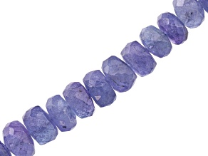 Tanzanite Graduated Faceted Rondelle Shape appx 3-6mm Bead Strand appx 15-16"