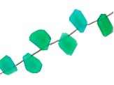 Green Chalcedony graduated fancy faceted nugget shape beads appx 15x10mm-20x15mm strand appx 8"
