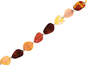 Mexican Fire Opal and Mexican Opal Graduated Smooth Tumbles Bead Strand Appx 17-18" in length