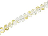 Rock Crystal Quartz with Gold Foil appx 6mm Faceted Bead Strand appx 15-16" in length