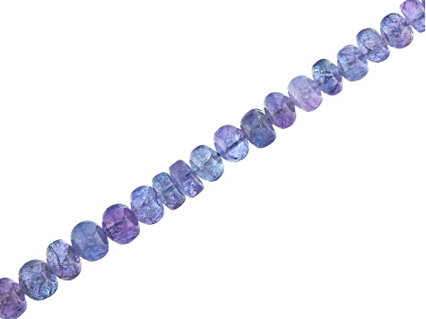 Tanzanite Smooth Rondelle Appx 3-6mm Bead Strand Appx 18" in length Appx 90-100 CTW