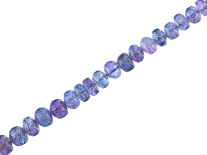 Tanzanite Smooth Rondelle Appx 3-6mm Bead Strand Appx 18" in length Appx 90-100 CTW