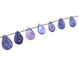 Tanzanite Smooth Graduated Drop Appx 5x7-10x15mm Bead Strand Appx 13-14" in length Appx 65-70 CTW