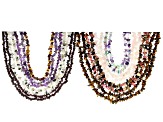 Multi-Gemstone Chip Strand Set of 15 Appx 32-34" in length