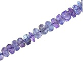 Tanzanite Appx 3-4.5mm Graduated Faceted Rondelle Bead Strand Appx 15-16" in length