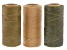 Waxed Jewelry Cord Spool Set of 3 in Agave, Alabaster, and Bronze appx 360yds Each