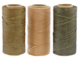 Waxed Jewelry Cord Spool Set of 3 in Agave, Alabaster, and Bronze appx 360yds Each