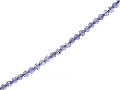 Tanzanite Faceted appx 2.5mm Round Bead Strand appx 15-16"