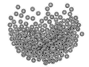 Picture of Metal Rondelle appx 8x3mm Beads in Antique Silver Tone Set of 250 Pieces Total