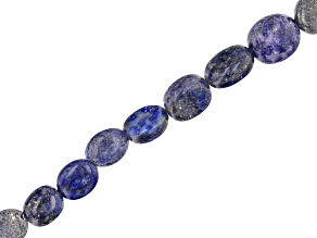 Denim Lapis Lazuli Graduated Oval appx 8x6-11x9mm Shape Bead Strand appx 15-16"