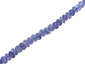 Tanzanite Graduated Faceted appx 3-4mm Rondelle Bead Strand appx 15-16"