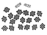 Spacer Bead Large Hole Set in 5 Styles in Antique Silver Tone 120 Pieces Total