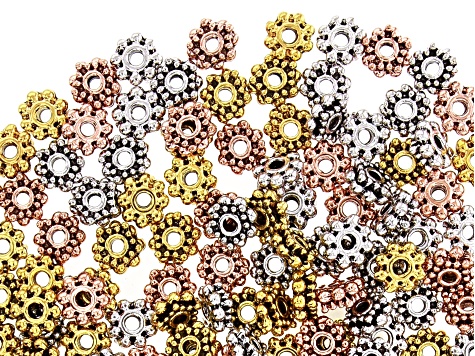 Round Spacer Bead appx 8mm in 3 Antique Tones 300 pieces total